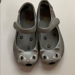 Mini Melissa silver cat shoes